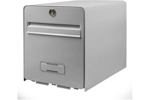 BURG-WÄCHTER Boîte aux Lettres Agréée La Poste, 2 Portes, 502 GR FAVOR, Gris, en Acier Galvanisé, Avec Porte à Ouverture Totale et Stop-Courrier (Porte bloquée à 120°)