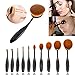 1pc Oval Make Up Brush Kit Gold Toothbrush Shaped Soft Liquid Cosmetic Cream Foundation Powder Eyeshadow Makeup Brushes Blush Set Black