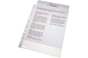 LEITZ Esselte 56094 zestaw koszulek na prospekty, 10 sztuk, format A4 z uniwersalnymi otworami, bezbarwne z matową powierzchnią, 0,043 mm folia PP