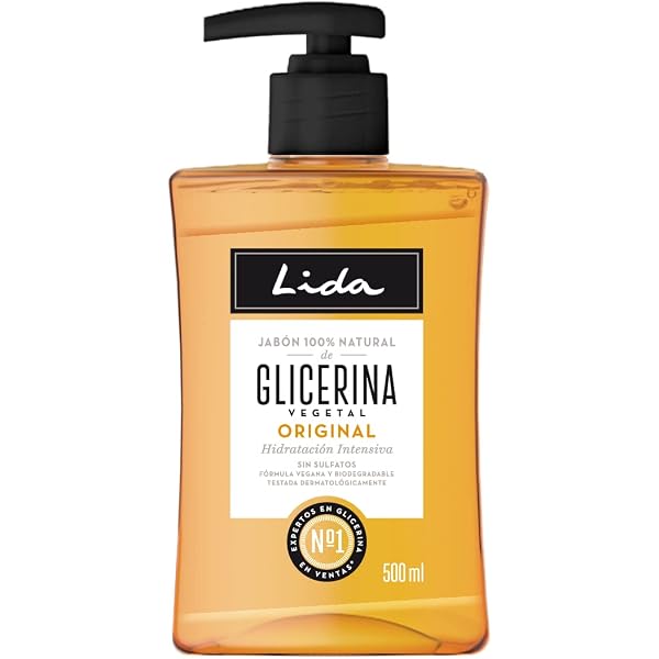 Lida 100% Natürliche Glyzerin-Flüssigseife – 600 Ml, Vegan, Für Alle Hauttypen, Tiefenreinigend & Feuchtigkeitsspendend