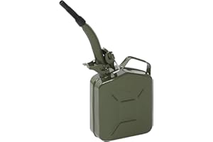 LEADZM Bidone Benzina Professionale 5 L Carburante Metallo Bidone con Beccuccio Versatore per Benzina, Diesel (5L Bidon)