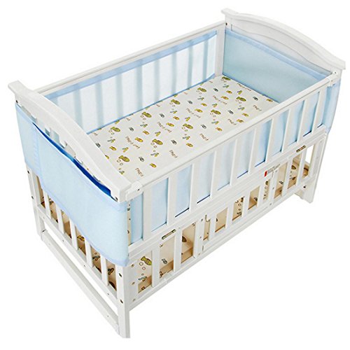 Preisvergleich Produktbild Little World atmungsaktiv muss Kinderbett-Liner Set – hellblau