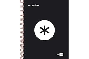 Liderpapel Cahier Spirale Série Antartik A5 148X210Mm 120F 100G/M² Quadrillage 5Mm 6 Trous Coil-Lock Noir