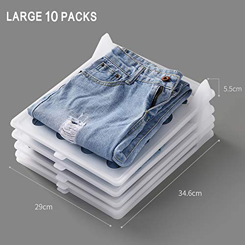 RUIQIMAO Lot de 10 organiseurs de placard ou de voyage pour T-shirts, vêtements, chemises, 10pcs