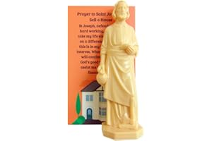 Westmon Works St Joseph Statue for Selling Homes with Instruction Card and House Prayer Complete Set,Beige,3 12 inch