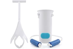 Kekoy 2 in 1 Sock Aid Kit, Sock Aids for Putting Socks On and Off for Men and Women, Easy to Use Than Sock Aid Stocking Slider with Three-Finger, Sock Helper with Foam Handles for Disabled Aids(Blue)