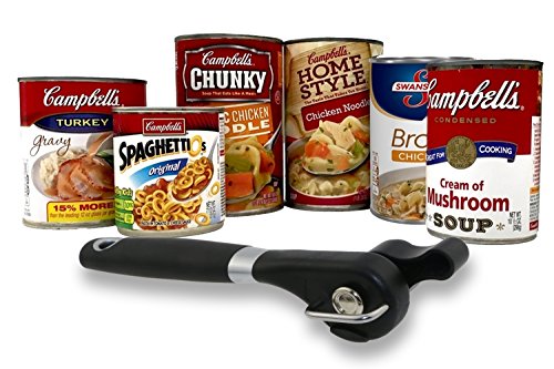 Philonext Dosenöffner, Good Grips Gerundete Ecke Dosenöffner, Restaurant Handbuch Dosenöffner Einmachglas, Edelstahl Ergonomische Anti Slip Dosenöffner, Schwarz  - 3