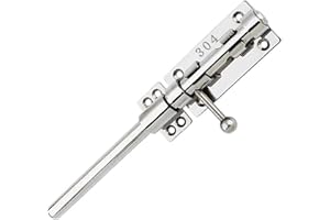 FITHACE Sliding Bolt Gate Latch 304 Stainless Steel Barrel Bolt Heavy Duty Door Security Lock Thickened Door Bolt Hardware with Mounting Screws for Barn Fence Shed Cellar 25 cm