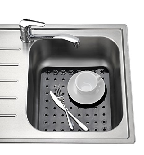 Wenko 2005571100 Spülbeckeneinlage Kristall extra stark, eckig, Kunststoff, schwarz, 27,5 x 31 x 1 cm - 2
