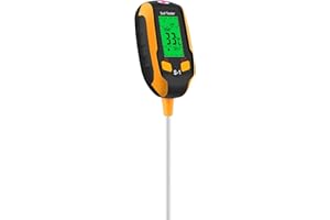 Vakdon Upgraded 4-in-1 Soil PH Meter, Soil Tester Moisture with Light/PH/Temperature, Digital Plant Thermometer Test, Moisture Meter Light for Gardening, Farming, Indoor and Outdoor Plants (S1)