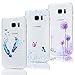 Lot de 3 KASOS Coque Samsung Galaxy S7, Coque Housse Case Bumper Étui Coque de Protection en TPU Souple de Couleur Silicone Ultra Exquis Ultra Mince Léger Modèle Coloré Housse pour Samsung Galaxy S7- Plume+Papillon+Pissenlit Violet