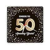 Designer Panda wooden Cheers to 50 Amazing Years Printed Light Weight Wall Clock (8-inch)