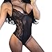 Produktbild Jumpsuit Dessous Damen, Sunday Reizvoll Frauen Sexy Unterwäsche Nachtwäsche Lace Floral Overall Spitze (Schwarz, S)