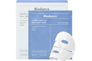 BIODANCE Hydro Cera-nol Real Deep Mask, masque hydrogel de nuit, apaisant, hydratant, nourrissant, 34g x 4 pcs