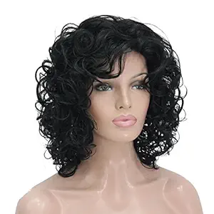 #1: Lydell Short Soft Super Curly Layered Natural Movement Synthetic Wig Wigs #1 Black 