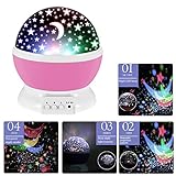Fácil de hacer un ambiente romántico y relajante: proyección de luna y estrella sobre la pared y techo, como un mundo de hadas. Perfecto para el dormitorio de niños, fiestas, cumpleaños, decoración de la boda