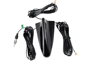 Vecys DAB DAB + FM / AM Antena Samochodowa GPS Płetwa Rekina Antena Samochodowa Wzmacniacz Sygnału SMA do SMB do DIN Złącze Wtykowe Dach Samochodowy 5m Kabel RG174 do Pojazdu Samochodowy Cyfrowy System Nawigacji FM / AM Radio GPS