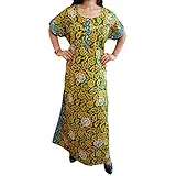 Indiatrendzs Women Maxi Cotton Nighty Printed Sleepwear Comfy Nightwear Evening Dress Free Size