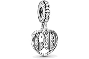 CWONE DESIGNS Womens Sterling Silver Milestone Birthday Charms - S925 Special Moments Love Heart Pendant Charms for Pandora Bracelets