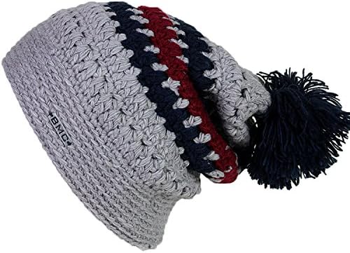 Bmc Headwear - Slouchy Beanie -  The Heavenly - Light Grey/navy/port