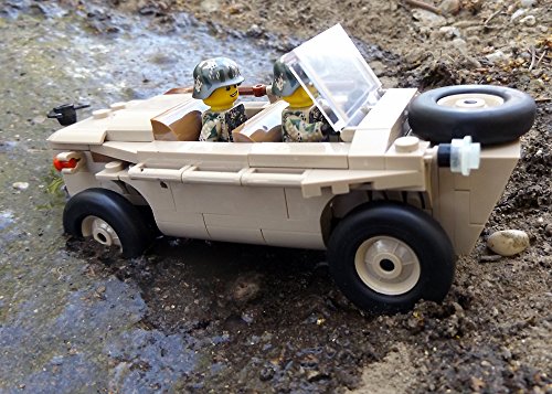 Modbrix 2188 - ☠ Bausteine VW Typ 166 Schwimmwagen XX Divison inkl. Custom Elite Wehrmacht Soldaten aus Lego© Teilen ☠ thumbnail