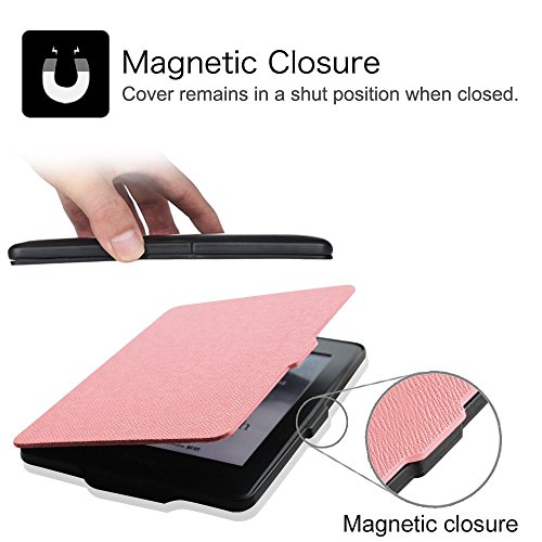 Fintie Kindle Paperwhite Hülle – Die dünnste und leichteste Smartshell Case Schutzhülle Tasche mit auto Sleep / Wake für den neuen Kindle Paperwhite 2016 (mit 300 ppi-Display, 6 Zoll, und integrierter Beleuchtung) und alle Modelle von 2012, 2013, 2014, 2015, Rosa - 5
