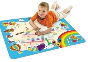 Tomy Aquadoodle Arc-en-Ciel – Tapis Magique à Dessiner à L’eau, Avec Pinceau, Tampons Et Crayon, Dès 18 Mois