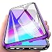 Produktbild Yichxu Samsung S10 5G Hülle Magnet, Magnetische Adsorption Handyhülle für Samsung Galaxy S10 5G, Einteiliges 360 Grad Gehärtetes Glas Schutzhülle Panzerglasfolie Durchsichtige Case Cover,Schwarz+Lila