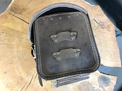 ORLETANOS Loki Brown Gepäckkoffer kompatibel mit Roller Sissybar Tasche Leder HD Harley Davidson Yamaha Suzuki Honda Kawasaki Chopper Gepäck Werkzeugtasche Case Topcase Koffer Satteltaschen