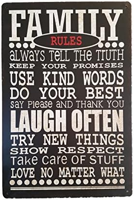 Family Rules - Home Wall Tin Sign - Tukoh™