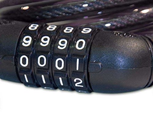 Fahrrad Zahlenschloss, Fahrradschloss, Fahrrad Rad Mofa Zahlenschloss, Bicycle Gear 100, 1 Meter mit Rahmenhalter, BE-41046