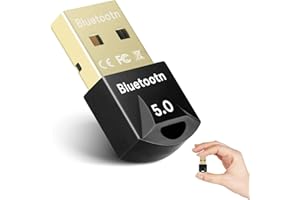 JILM USB Bluetooth 5.0 Adapter for PC, 5.0+EDR Dongle Bluetooth Receiver Transmitter Supports Windows 10/8.1/8 / 7 Low Latency for Laptop, Keyboard,Headset, Mouse, Bluetooth Speaker-Plug & Play