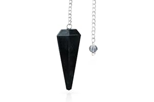 NARIBABU Black Tourmaline - Reiki Crystals Healing Pendulum - Crystal Pendulum Scrying - Meditation Accessories - Dowsing Pendulum - Holistic Gifts - Positive Energy Healing Crystals