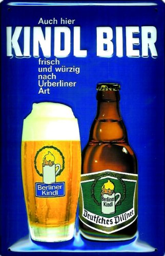 Preisvergleich Produktbild Schild Alu Artdeco Kindl Bier, Urberliner 300x200mm