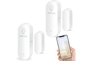 ANTELA Sensor para Puertas y Ventanas Wifi, Alarma de Puerta Ventana Inteligente, Detección Inteligente, Enviar Alerta al TeléfonoSin Necesidad de Hub, 2 PCS