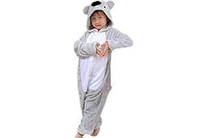 ACMEDE Mädchen Strampelanzug Koala Schlafoverall für Kinder Kostüm Schlafanzug Flanell Halloween Pyjamas Koala Onesie Tier Cosplay Kostüm Schlafanzug mit Kapuze Jumpsuit