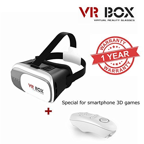 MacBerry 2.0 VR Glasses With Bluetooth Remote Controller for All Phones (Multicolour) RS.539 (73.00% Off) - Amazon