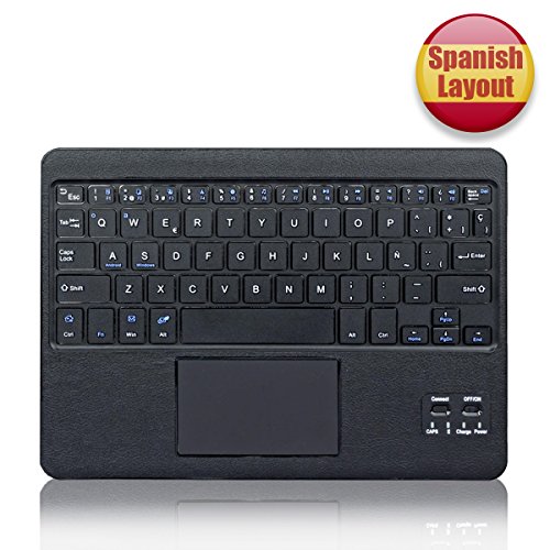 CoastaCloud- QWERTY Español Delgado Teclado Bluetooth con una Función de Multi- touchpad y batería recargable Para Cualquier Windows / Android OS Tablet