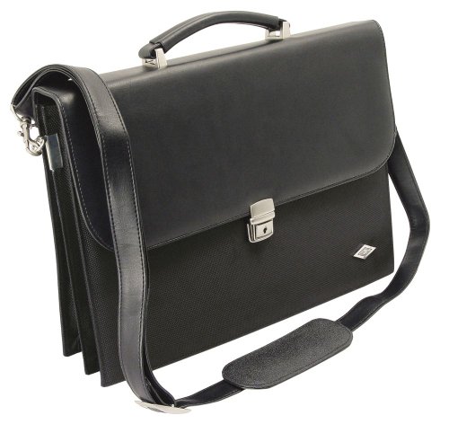 Wedo Elegance Flapover Briefcase - Black