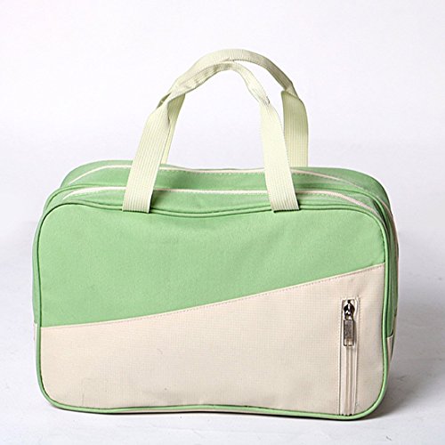 Preisvergleich Produktbild Große Kosmetiktasche mit Doppelfächern / Kulturtasche für Reisetasche / Männer und Frauen (Green)