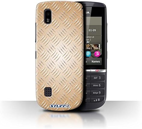 STUFF4 Phone Case / Cover for Nokia Asha 300 / Gold Design / Embossed Metal Effect Collection