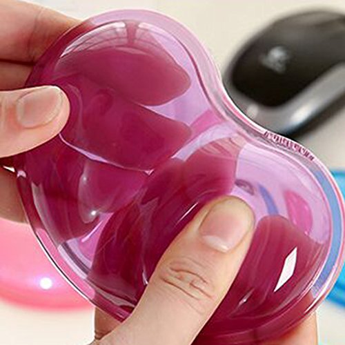 Generic Nierenförmig Silikon-Komfort Mausematte mit Gel Handgelenkauflage Erholung für PC Laptop - Rosa, 11.2 * 7 * 2cm