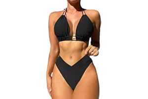 YKDLLF Costume Donna Due Pezzi Mare Bikini da Bagno con Top Triangolo Coppe Estraibili e Slip Vita Alta Sgambata Fantasie Vivaci Maioliche e Fiori di Sicilia Triangolo Imbottito