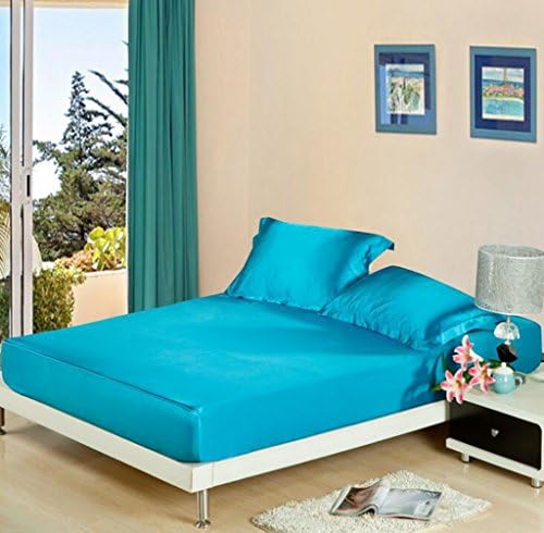Wmshpeds Silk bed single piece of solid color double-fight silk silk bed sheets ice bed bare bedspreads bed lin