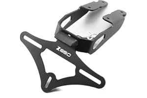 RockMute Support de plaque d'immatriculation compatible avec Z650 2018-2024 Fender Eliminator - Garde-boue anti-éclaboussures - Pare-chocs 2024 2023 2022 2021 2020 2019 2018
