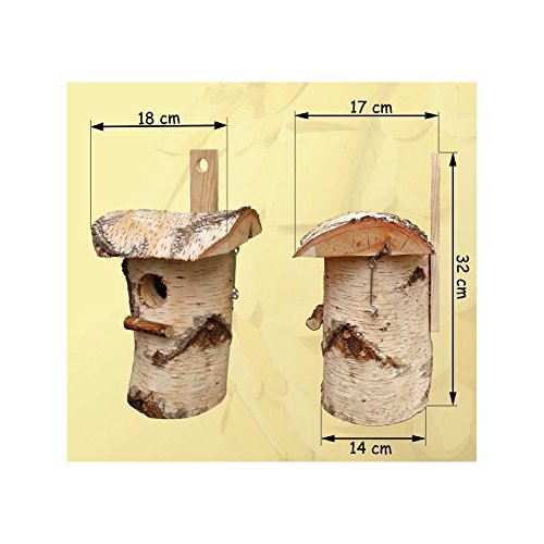 Nistkasten 32 x 18 x 17 cm Vogelhäuschen aus 100% naturbelassenen FSC® Birkenholz Vogelhaus zum Aufhängen mit Öffnung für einfache Reinigung - 4