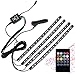Price comparison product image Car Interior LED Strip Light - 4pcs DC 12V 7 Color 72 LED RGB Multicolor Music Light Strip Kit with Sound Active Function and Wireless Remote Control [Including Car Charger ]