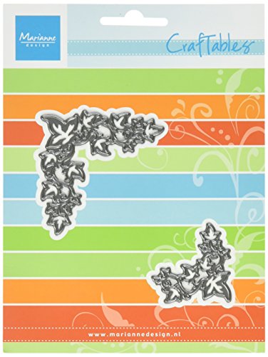 Marianne Design CR1253 Craftables Efeu Ecke - Stanzschablone und Prägeschablone für die Kartengestaltung und Scrapbooking, Steel, grau, 5,6 x 5,6 x 0,3 cm