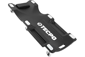 TECPO KFZ Rollbrett Werkstatt Rollliege Montageliege Werkstattliege Montagerollbrett 103 x 48 x 13cm mit 120kg Tragkraft und Kopfstütze, Werkzeugablage