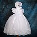 Dressy Daisy Baby Girls' Beaded Floral Embroideries Baptism Christening Gown Flower Girl Dress With Bonnet Infant Size 6-12 Months White